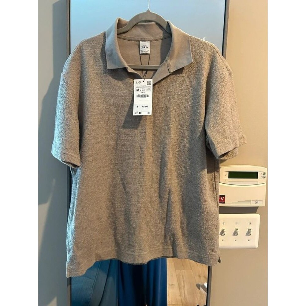 NWT Zara Men’s Shortsleeved Shirt Tan Medium